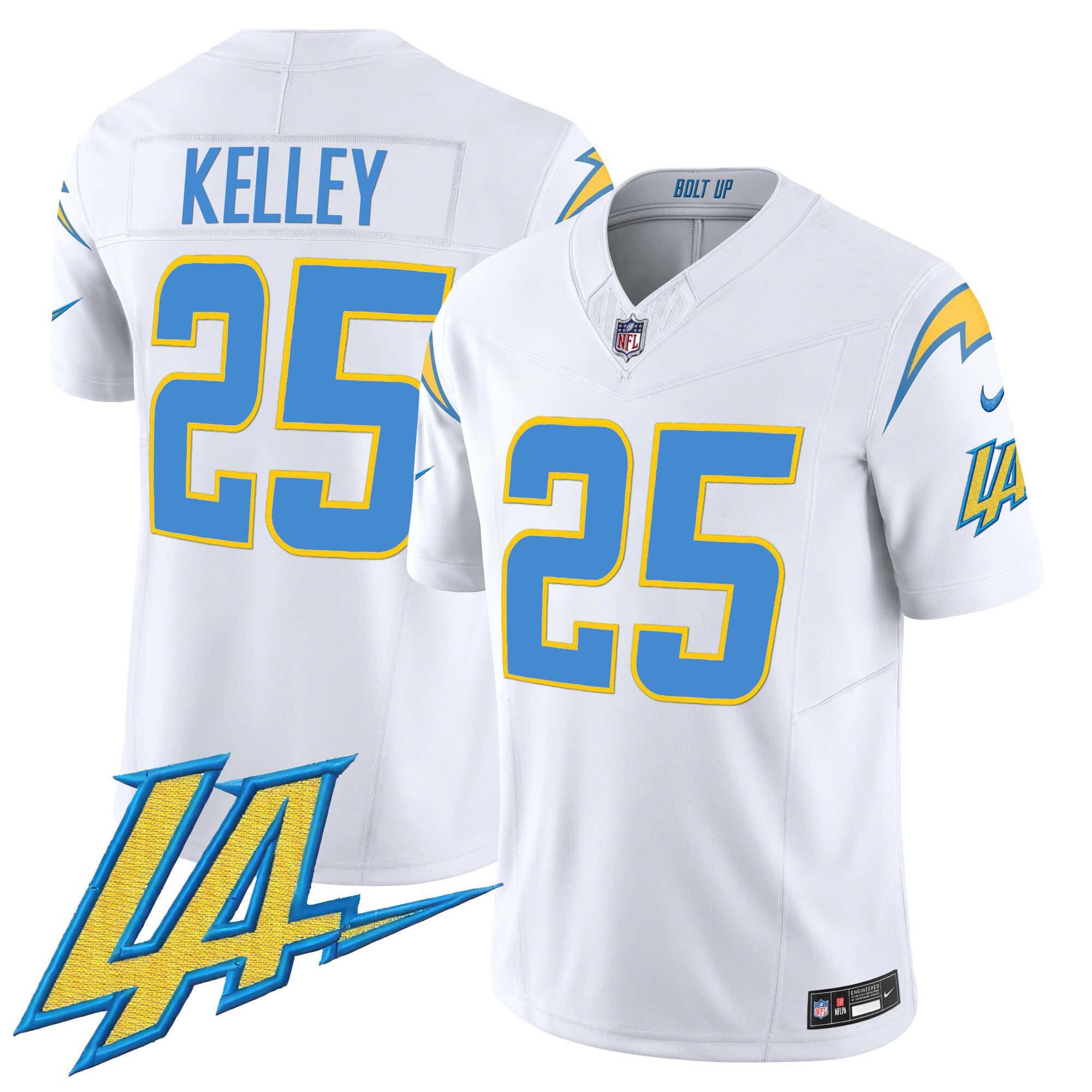 Men Los Angeles Chargers #25 Kelley White 2024 Nike Vapor Limited NFL Jersey->indianapolis colts->NFL Jersey